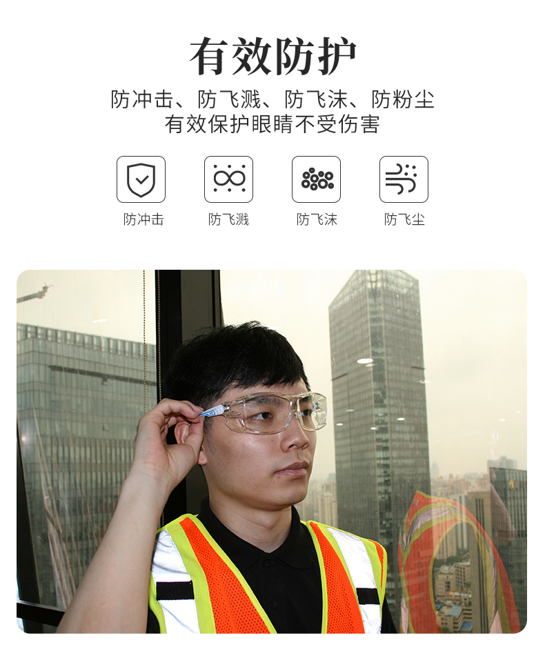 PIP 250-82-0520透明防霧防液體噴濺防護眼鏡圖片6