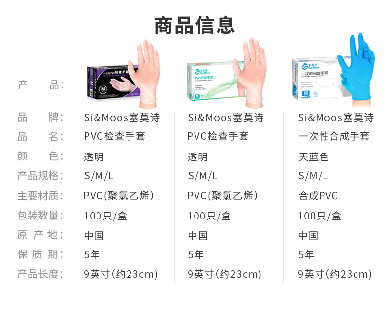 塞莫詩(shī)V901TP防水透明一次性PVC手套圖片2