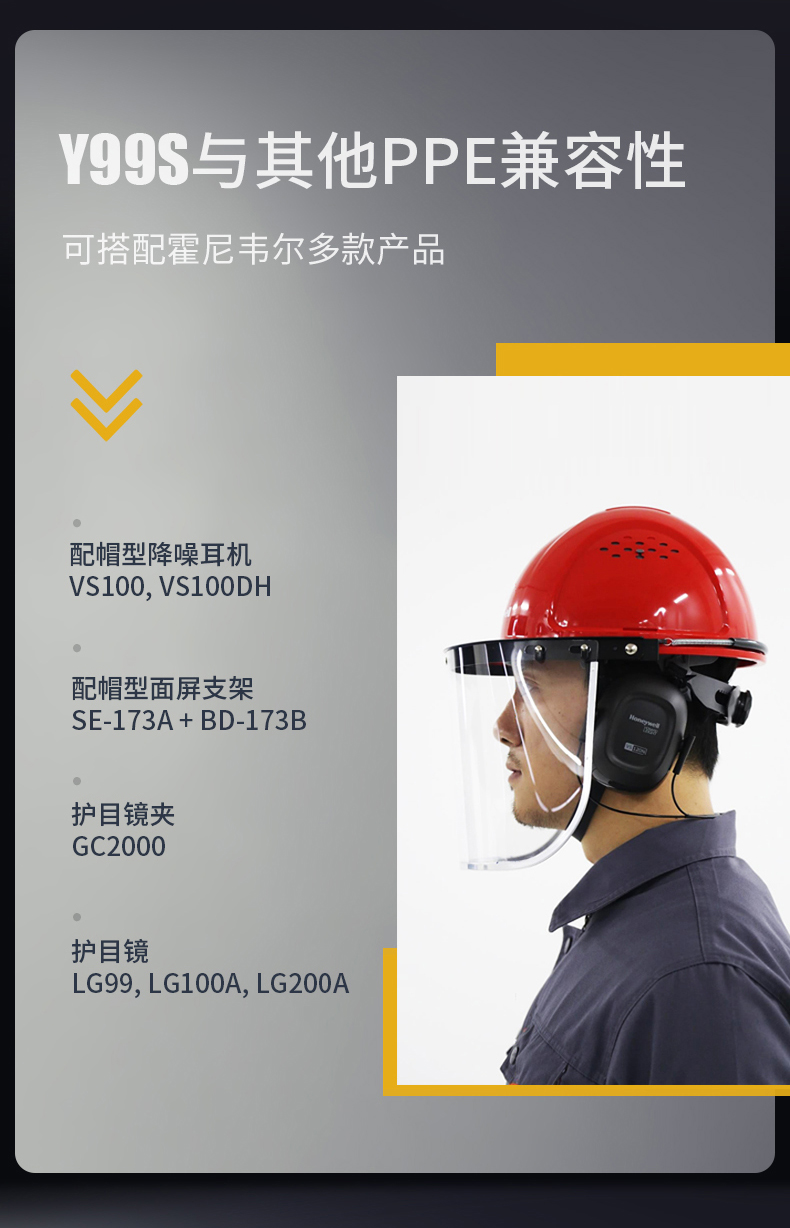 Honeywell霍尼韋爾Y99RAP103S Y99S系列ABS帶通風(fēng)孔四點(diǎn)快插下頦帶橙色安全帽6