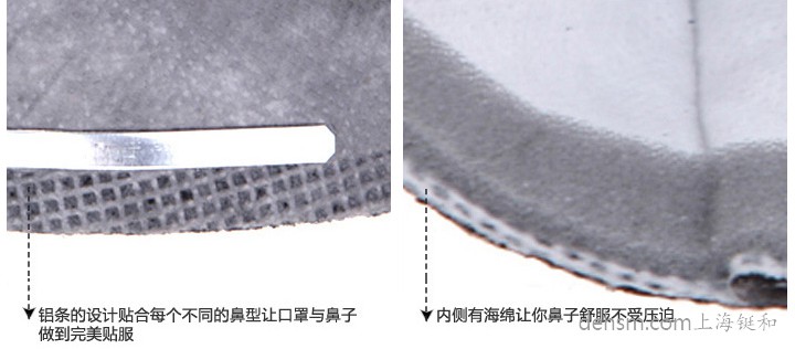 3M9042口罩鋁條設計，口罩內側海綿設計
