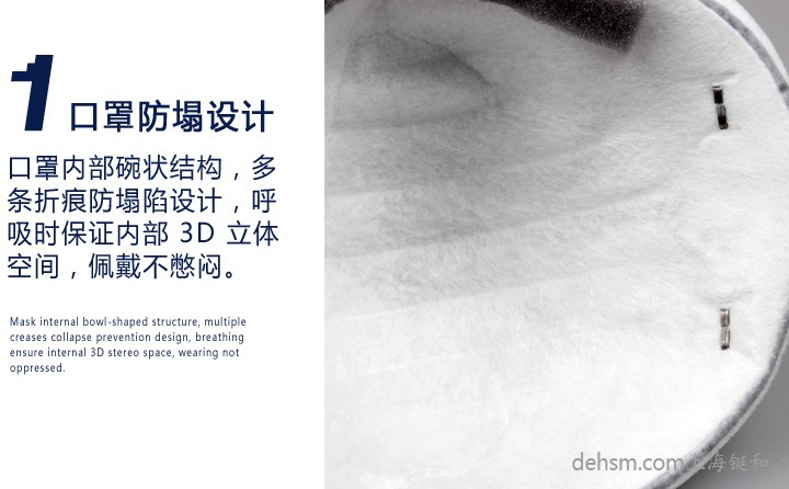 3M8246R95口罩杯狀結構，保證口罩呼吸空間，佩戴不憋悶