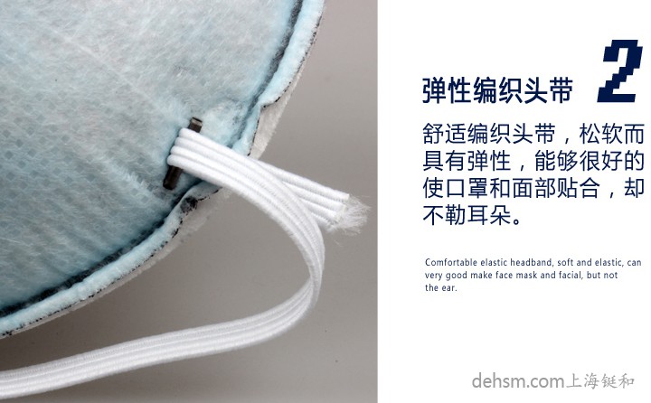 3M8246R95口罩彈性編織頭帶，頭帶松軟佩戴更舒適